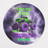 モンスタートラック感謝していお前のステッカー/メッセージカード ラベル (デザイン1)