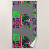 モンスタートラック懸命クールコアプール ビーチタオル (正面)