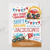 モンスタートラック招待状モンスタートラック誕生日 招待状 (正面)