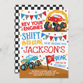 モンスタートラック招待状モンスタートラック誕生日 招待状