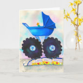 モンスタートラック新生児おめでとう カード (黄色い花)