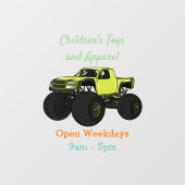 モンスタートラック漫画イラストレーション ウィンドウサイン (シート)