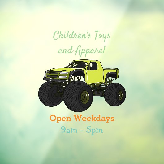 モンスタートラック漫画イラストレーション ウィンドウサイン (シート3)