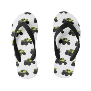 モンスタートラック漫画イラストレーション キッズビーチサンダル