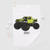 モンスタートラック漫画イラストレーション ゴルフタオル (インサイチュ)