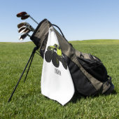 モンスタートラック漫画イラストレーション ゴルフタオル (グリーン)