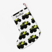 モンスタートラック漫画イラストレーション スモールクリスマスストッキング (裏面 (吊り時))