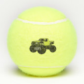 モンスタートラック漫画イラストレーション テニスボール (裏面)