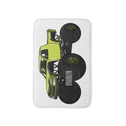 モンスタートラック漫画イラストレーション バスマット (正面縦)