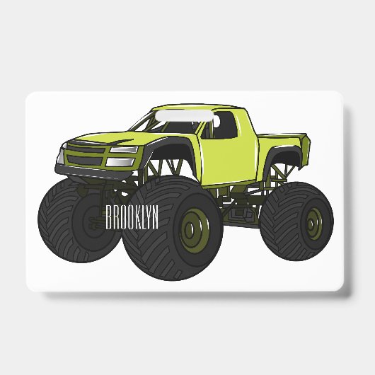 モンスタートラック漫画イラストレーション バッジ (正面)