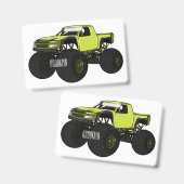 モンスタートラック漫画イラストレーション バッジ (正面＆裏面)