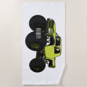 モンスタートラック漫画イラストレーション ビーチタオル (正面)