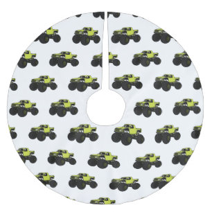 モンスタートラック漫画イラストレーション ブラッシュドポリエステルツリースカート