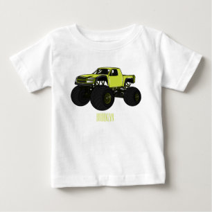 モンスタートラック漫画イラストレーション ベビーTシャツ