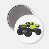 モンスタートラック漫画イラストレーション マグネット (正面/裏面)