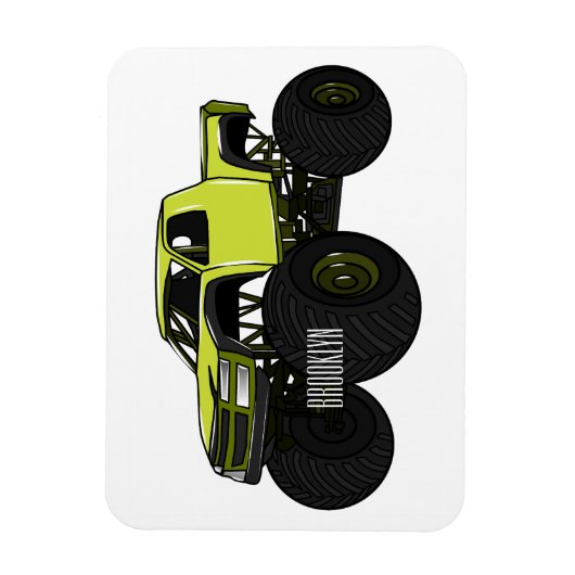 モンスタートラック漫画イラストレーション マグネット (縦)