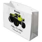 モンスタートラック漫画イラストレーション ラージペーパーバッグ (裏面アングル)