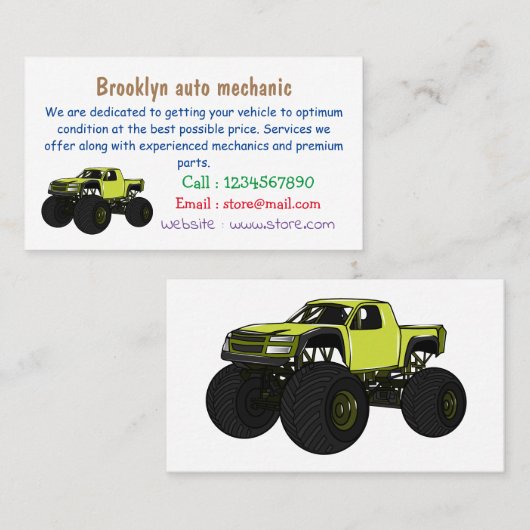モンスタートラック漫画イラストレーション 名刺 (正面/裏面)