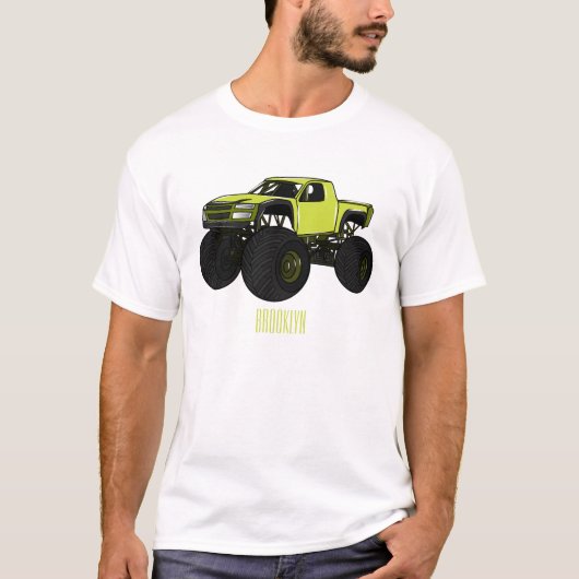 モンスタートラック漫画イラストレーション Tシャツ (正面)