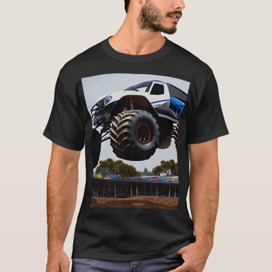モンスタートラック発射、メンスTシャツ Tシャツ (正面)