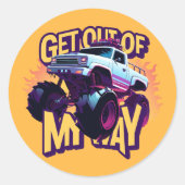 モンスタートラック私の道から出て ラウンドシール (正面)