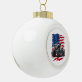 モンスタートラック米国国旗 セラミックボールオーナメント (左)