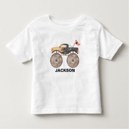 モンスタートラック誕生日の男の子Tシャツ トドラーTシャツ