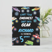 モンスタートラック誕生日アドベンチャー子供へおもしろい 招待状 (スタンド正面)