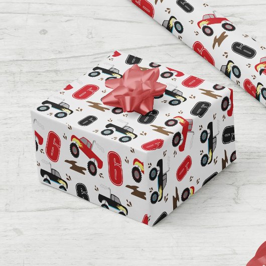 モンスタートラック誕生日カスタム時代 ラッピングペーパー