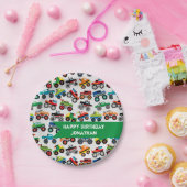 モンスタートラック誕生日カスタム ペーパープレート (パーティー)