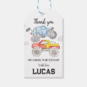 モンスタートラック誕生日サンキューラベル ギフトタグ (正面)