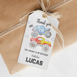 モンスタートラック誕生日サンキューラベル ギフトタグ