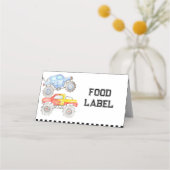 モンスタートラック誕生日テント座席表 プレイスカード (正面)