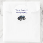 モンスタートラック誕生日パーティグディーバッグラベル ラウンドシール (バッグ)