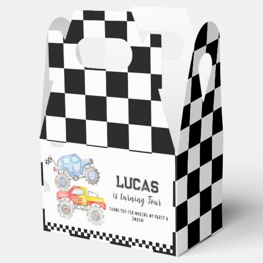 モンスタートラック誕生日パーティーの好意ボックス フェイバーボックス (オープン)