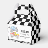 モンスタートラック誕生日パーティーの好意ボックス フェイバーボックス (正面サイド)