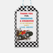 モンスタートラック誕生日パーティーの招待状 ギフトタグ (正面)