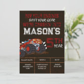 モンスタートラック誕生日パーティーの招待状 招待状 (スタンド正面)