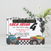 モンスタートラック誕生日パーティーの招待状 招待状 (スタンド正面)
