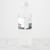 モンスタートラック誕生日パーティーウォーターボトルラベル ペットボトルラベル (裏面)