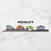 モンスタートラック誕生日パーティーウォーターボトルラベル ペットボトルラベル (シングルラベル)