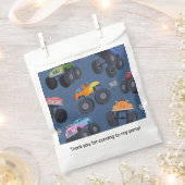 モンスタートラック誕生日パーティー フェイバーバッグ (クリップ留めされた状態)