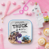 モンスタートラック誕生日パーティー ペーパープレート (パーティー)