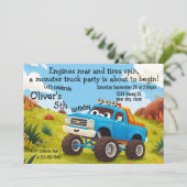 モンスタートラック誕生日パーティー 招待状 (スタンド正面)
