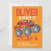 モンスタートラック誕生日パーティー 招待状 (正面)