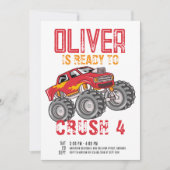 モンスタートラック誕生日パーティー 招待状 (正面)