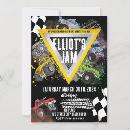 モンスタートラック誕生日レース招待状 招待状