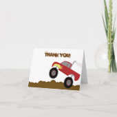 モンスタートラック誕生日折り畳み有難い サンキューカード (正面)