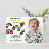 モンスタートラック誕生日招待状カラーw写真 招待状 (スタンド正面)