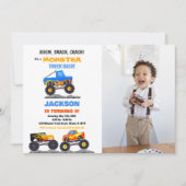 モンスタートラック誕生日招待状トラック写真 招待状 (正面)